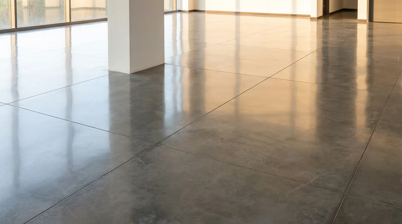 High-gloss polished concrete floor in London
