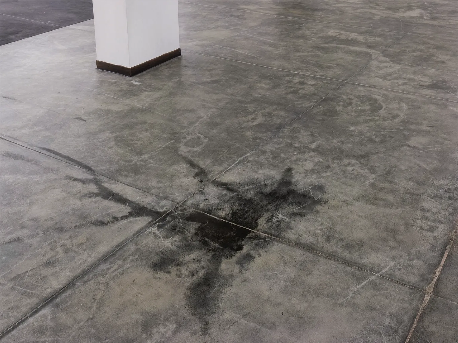 Concrete floor before professional polishing in London