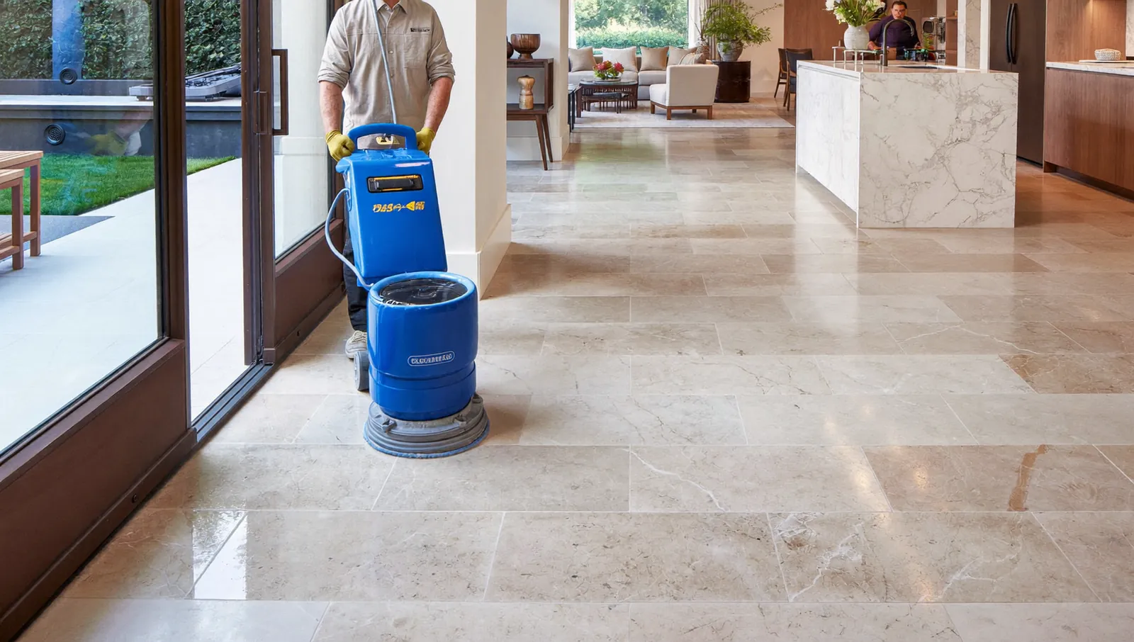Professional floor cleaning before sealing in London
