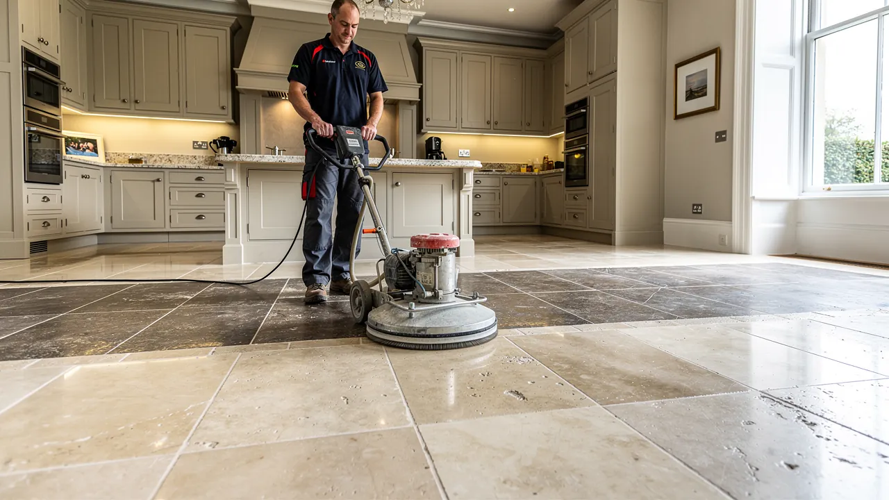Specialist limestone floor deep cleaning service in London