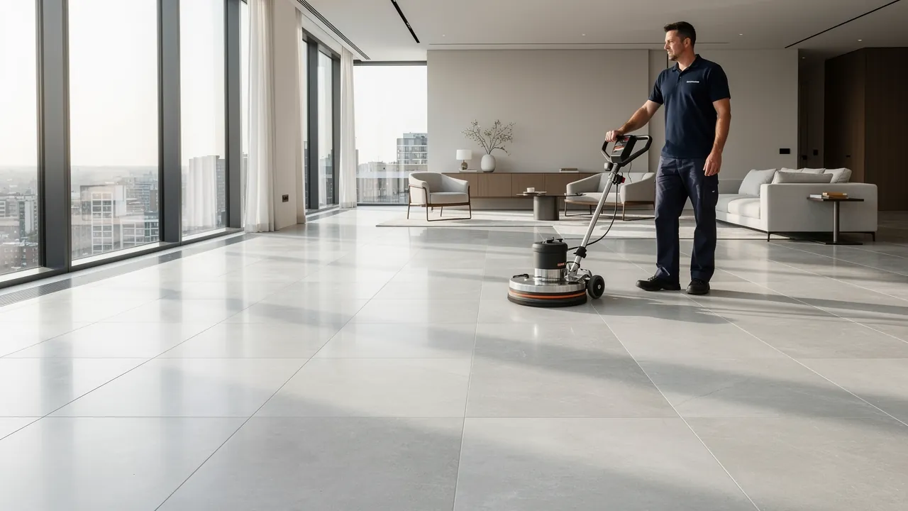 Professional porcelain tile cleaning and polishing service in London