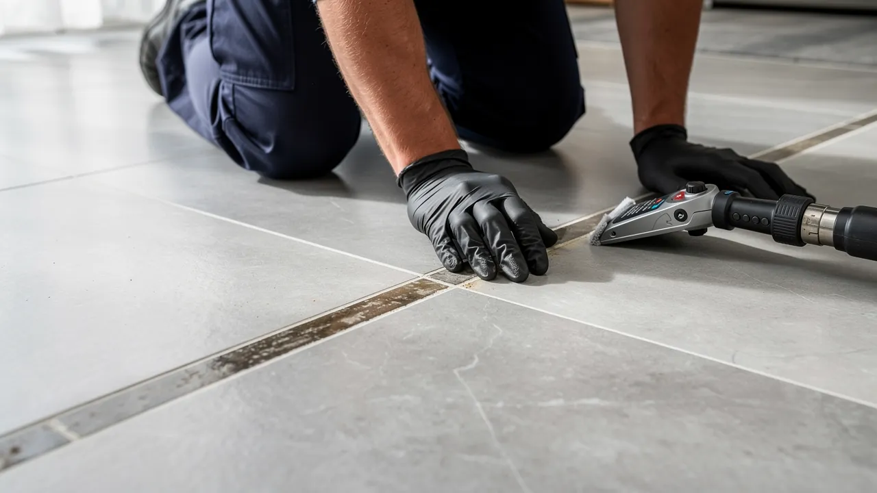 Porcelain tile grout restoration in London