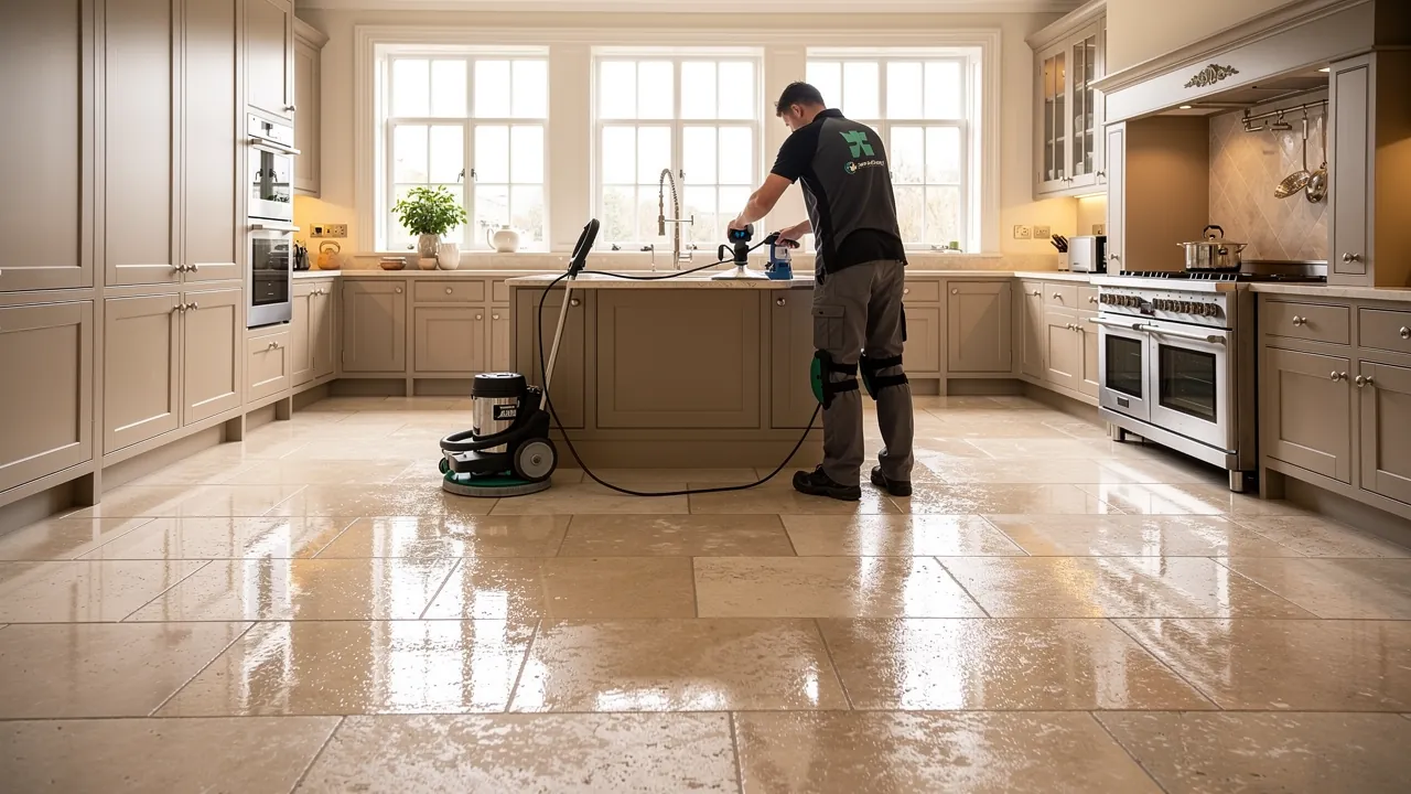Residential limestone floor cleaning service in London