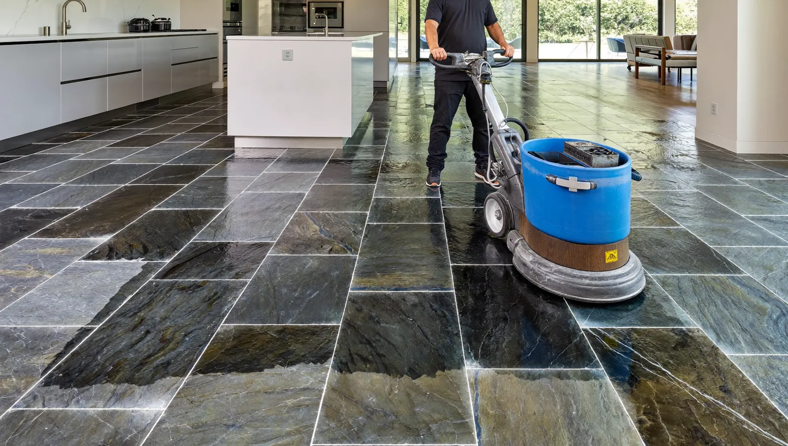 Professional slate floor cleaning and restoration in London