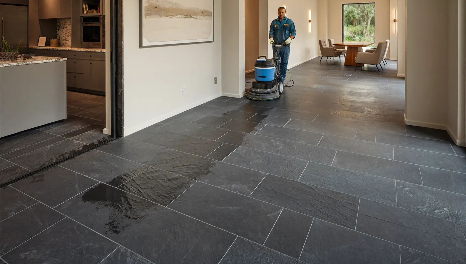 Professional slate floor deep cleaning service in London
