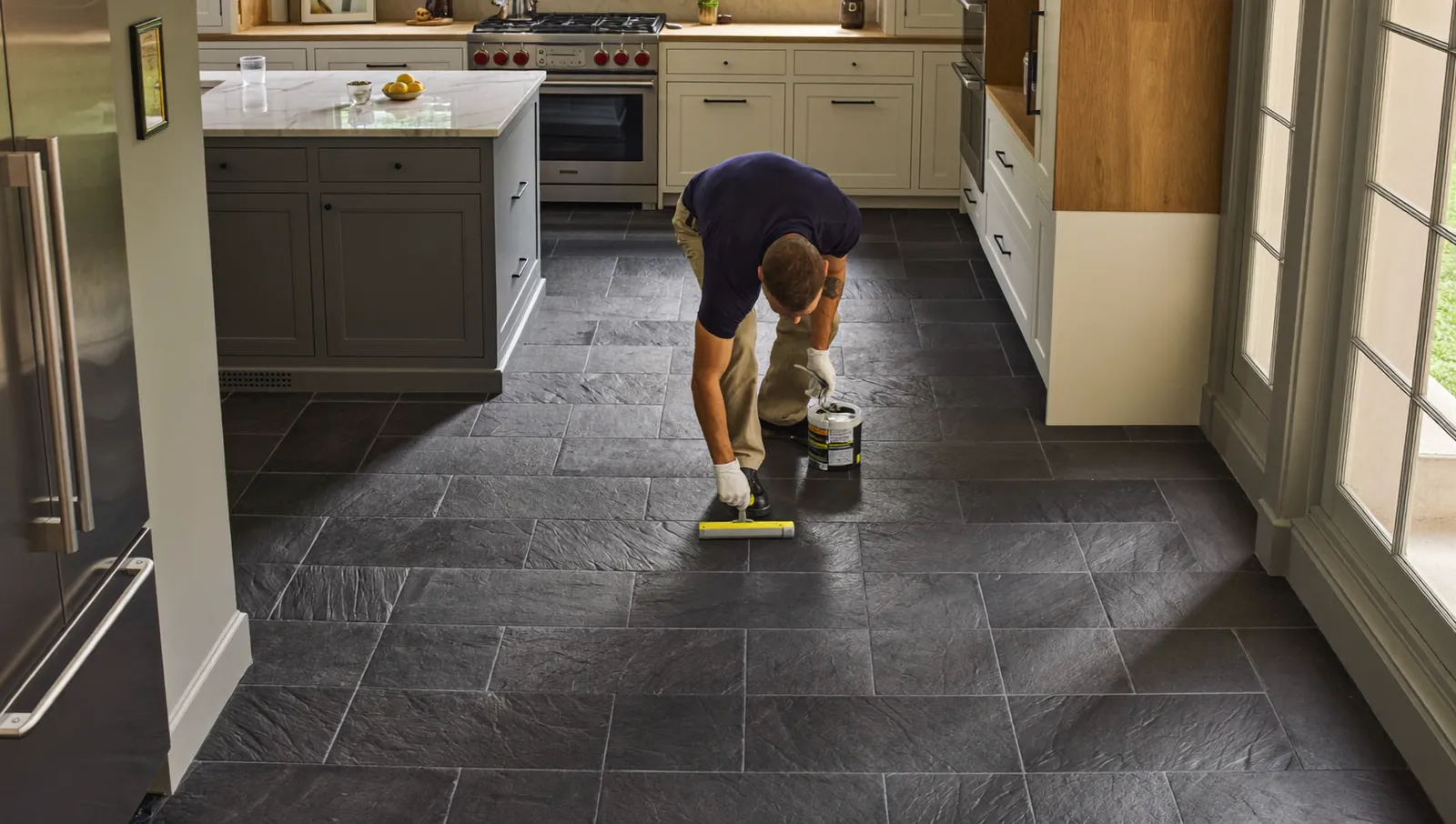 Professional slate floor sealing treatment in London