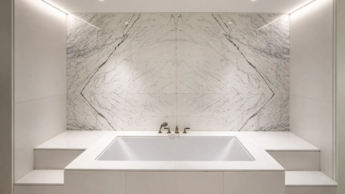 Bookmatched marble polishing London