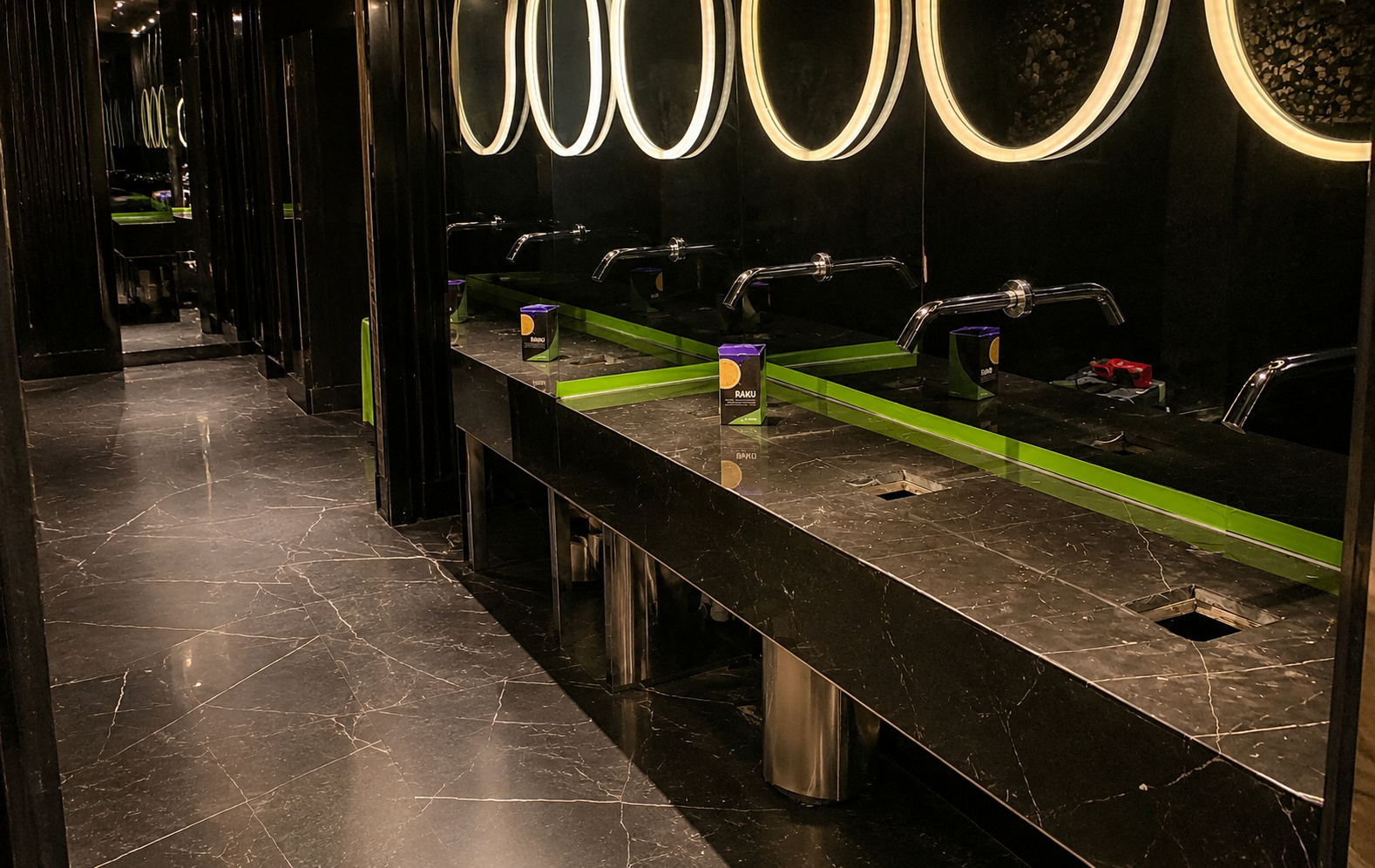 Luxurious Marble Bathroom With Neon Accents - FloorCare London