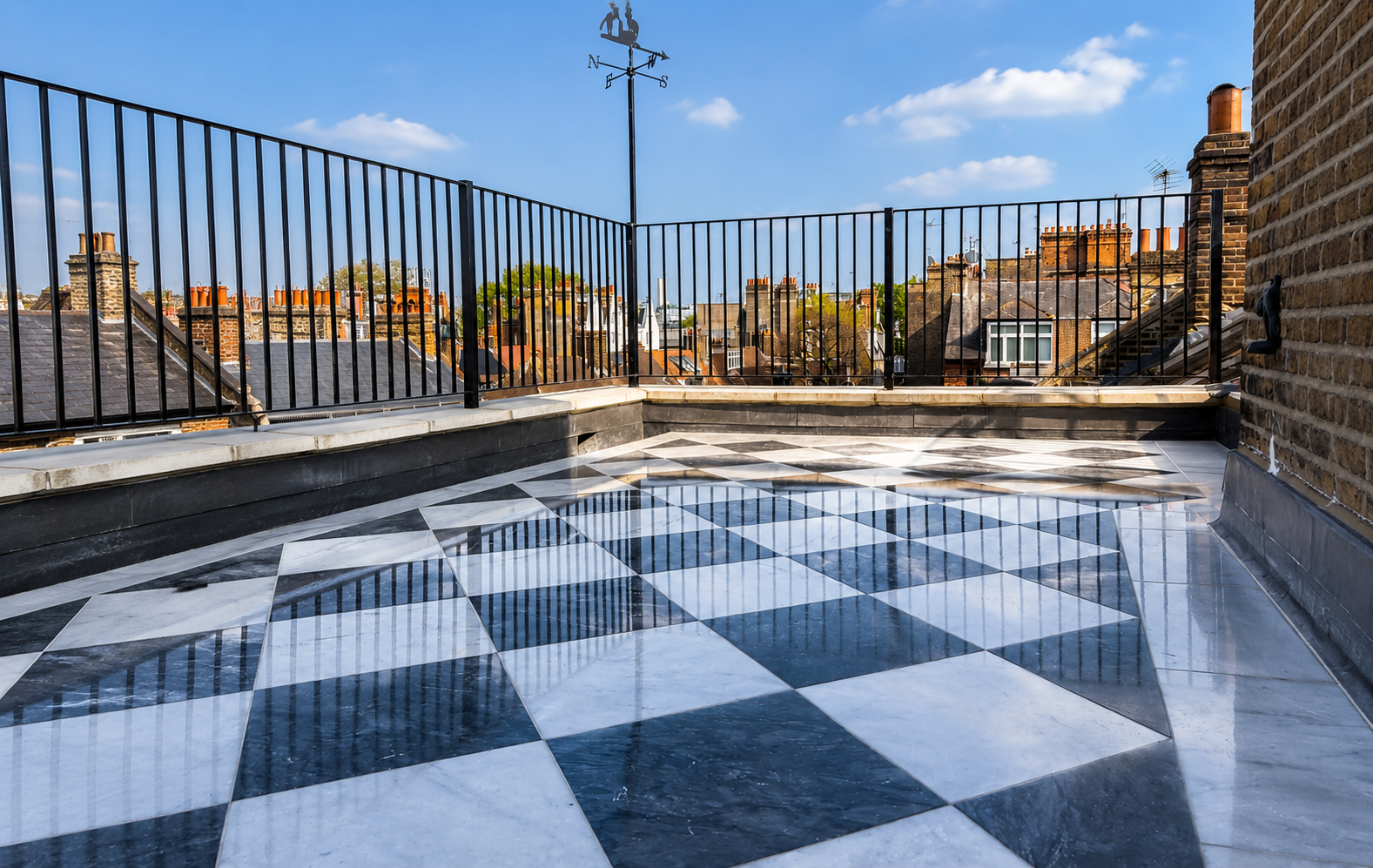Roof Terrace Marble Floor Polishing - FloorCare London