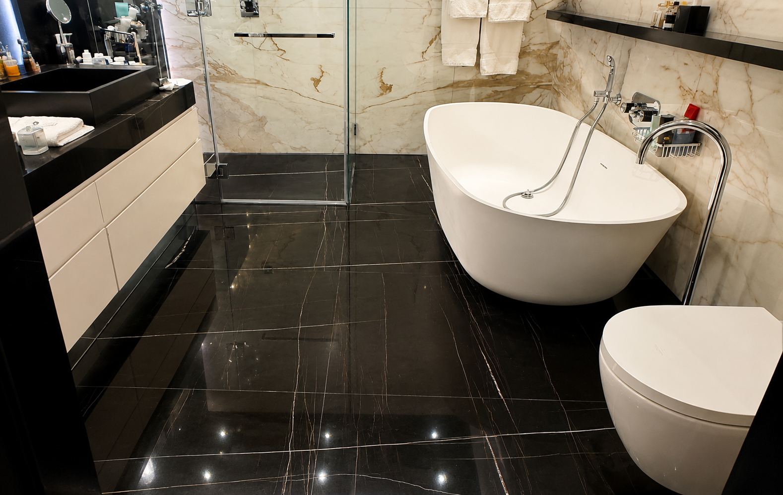 Black Marble Floor Cleaning - FloorCare London