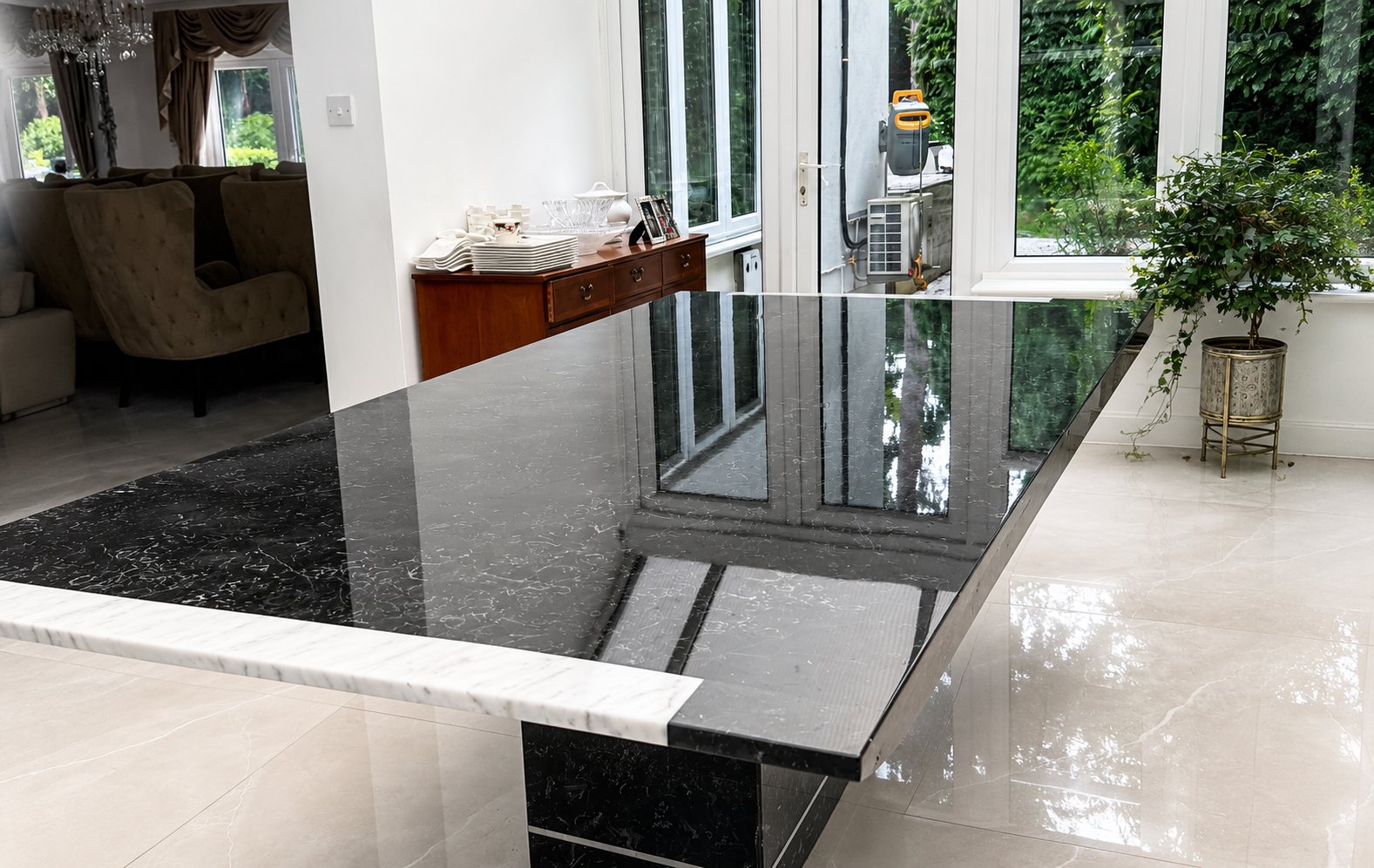 Black Marble Table Cleaning - FloorCare London