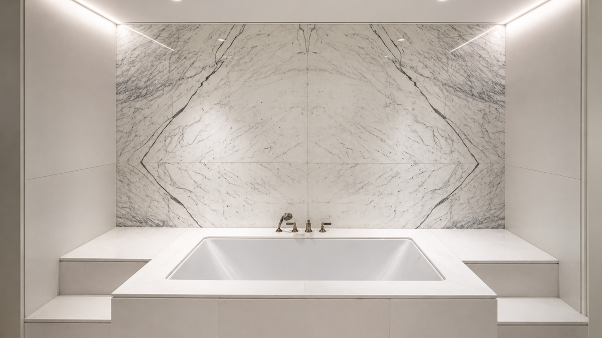 Bookmatched marble polishing London