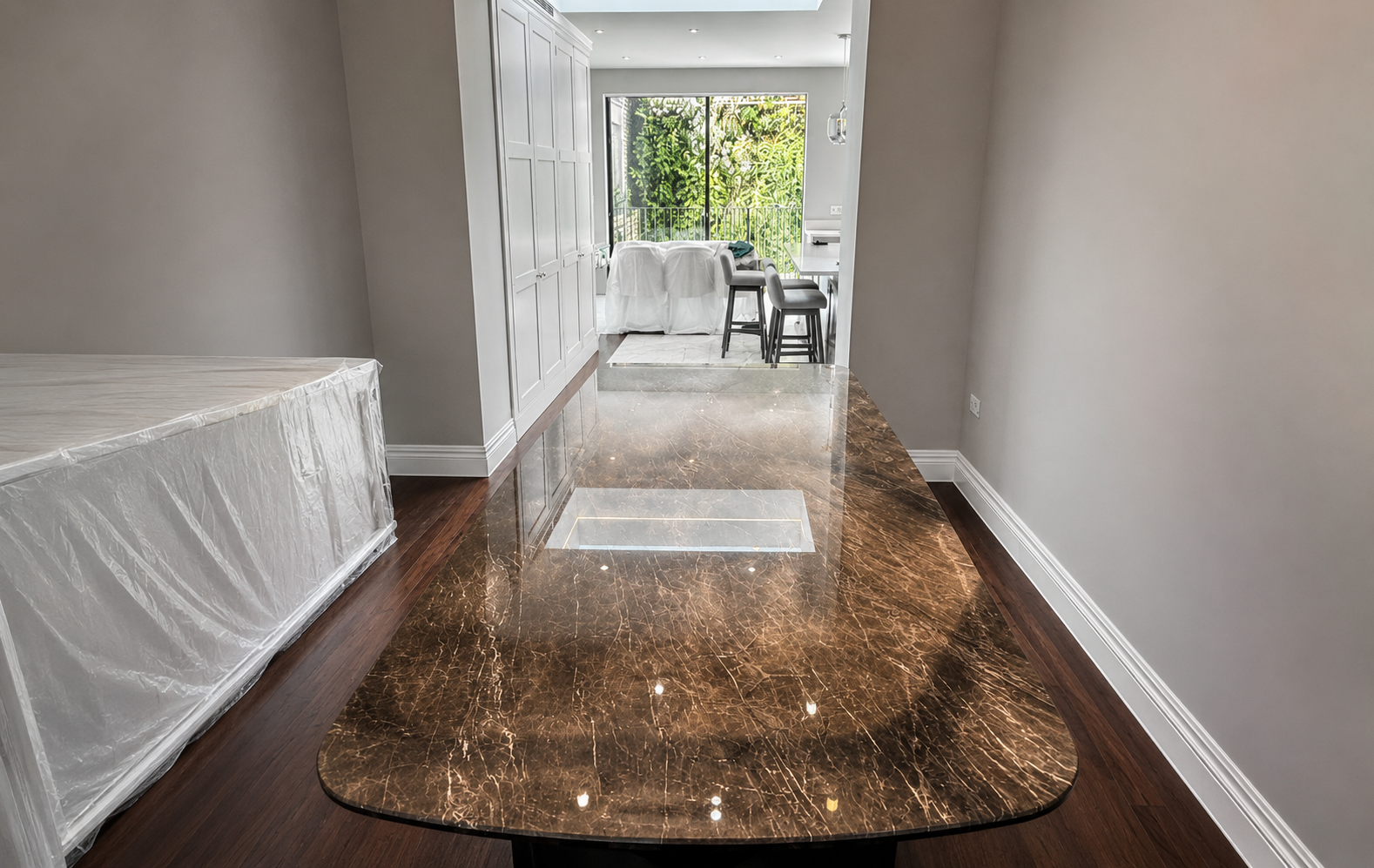 Brown Marble Worktop Polishing - FloorCare London