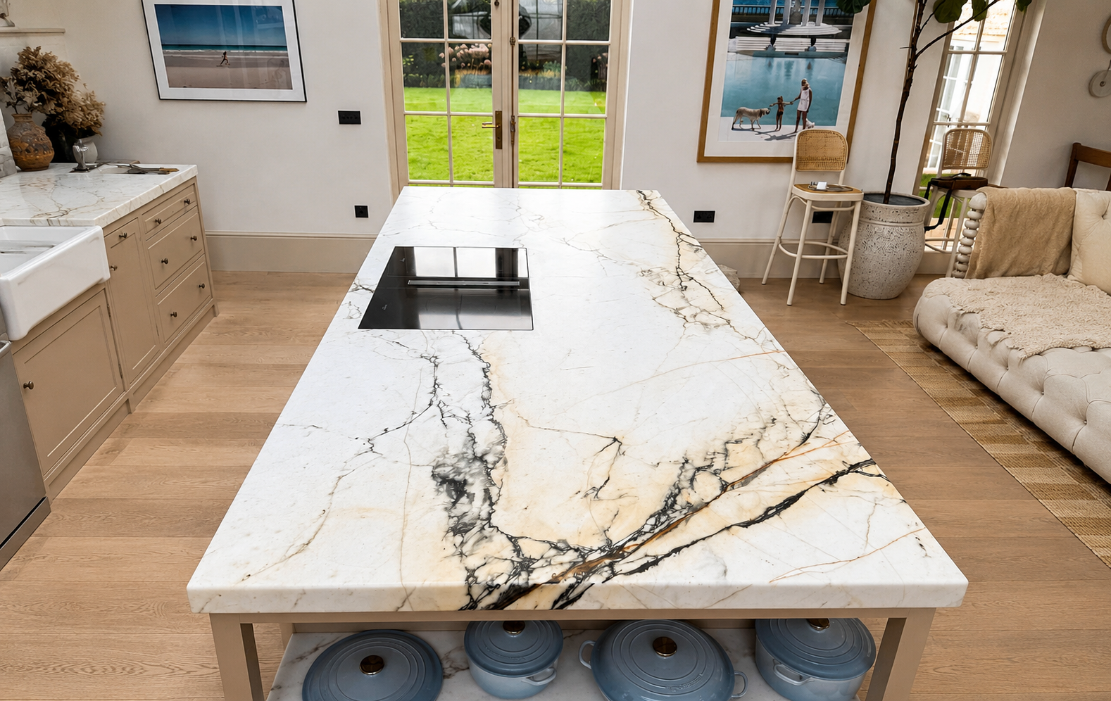 Calacatta Marble Worktop Polishing - FloorCare London