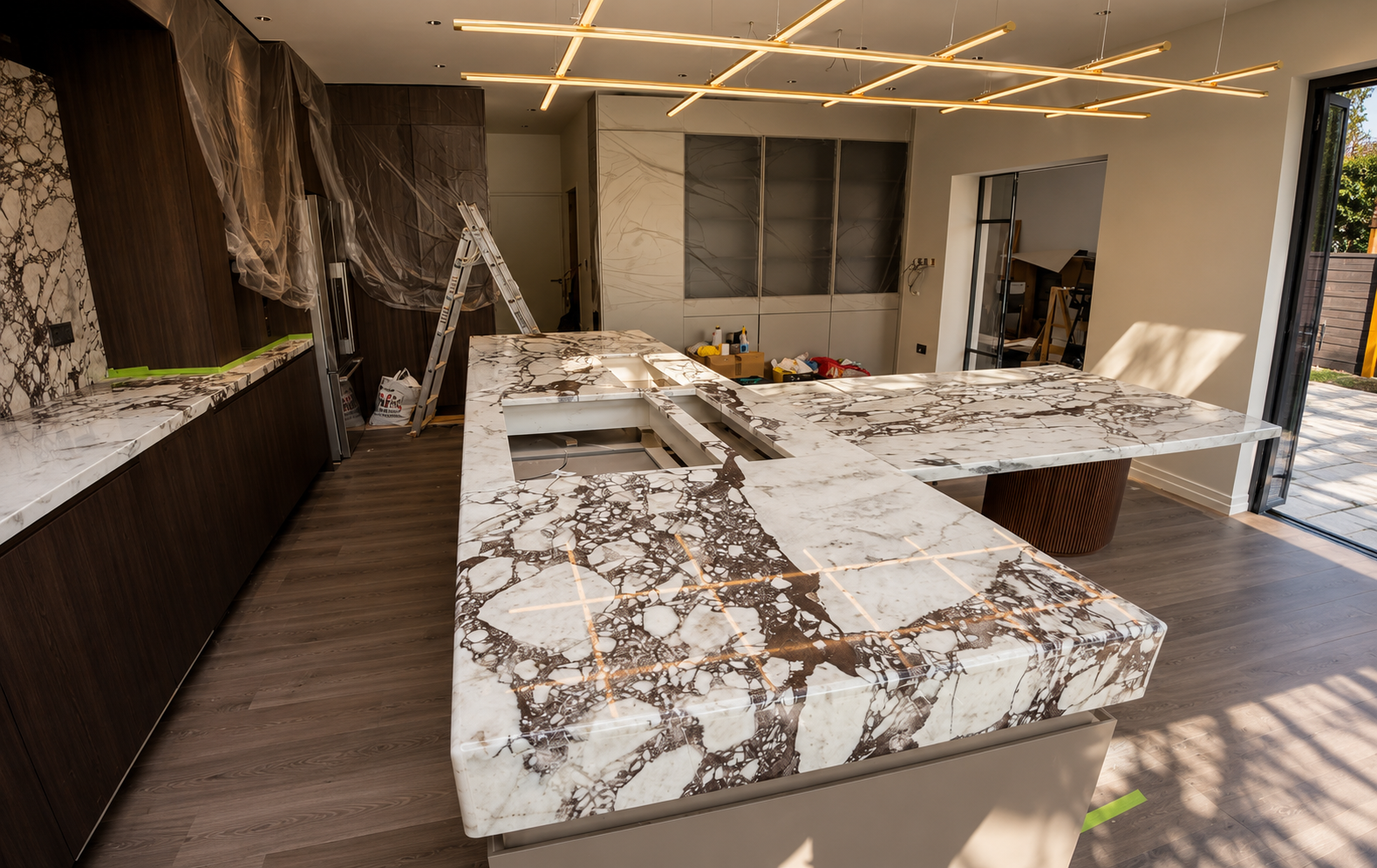 Marble Kitchen Worktop Installation - FloorCare London