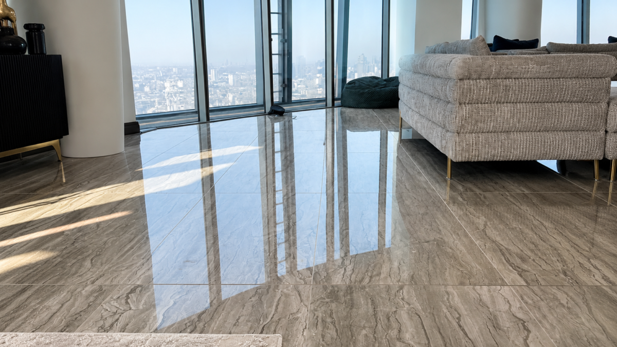 Polished porcelain tile cleaning London